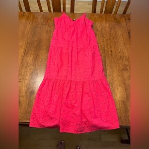 Flowy hot pink midi sun dress